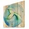 Designart - Mermaid Fish Tail - Nautical & Coastal Print on Natural Pine Wood